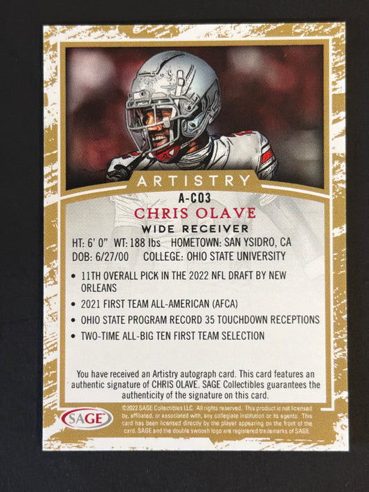 2022 Sage Artistry Chris Olave RC Auto