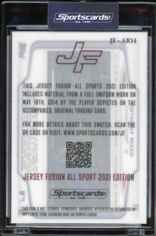 2021 JERSEY FUSION GAME USED JERSEY ANTHONY RIZZO JF-AR14