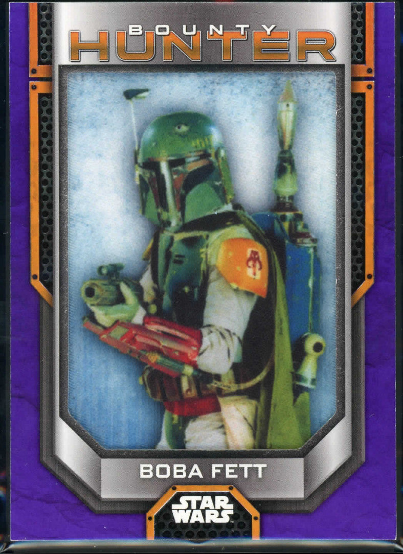 2021 Topps Star Wars Bounty Hunter Boba Fett Patch Purple Parallel 20/ – Wooden Bat Trading Cards