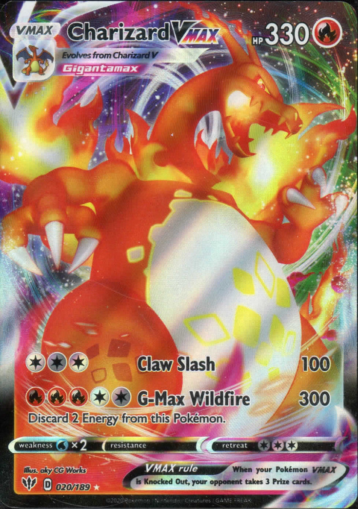 Charizard VMAX 020/189 Holo Rare Pokémon TCG Darkness Ablaze