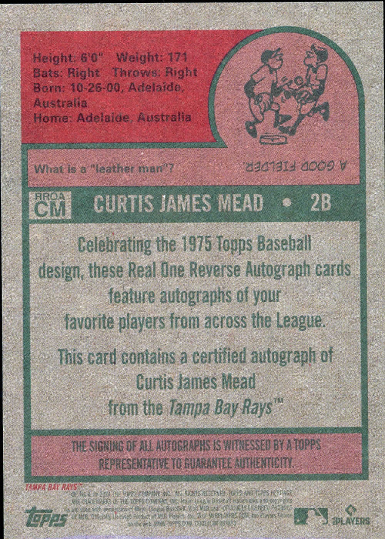2024 Topps Heritage High Number Curtis Mead 1975 Reverse Real Ones Auto #RROA-CM