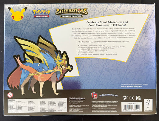 Pokemon TCG: Celebrations 25th Anniversary Zacian Deluxe Pin Collection