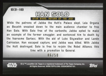2021 Topps Star Wars Bounty Hunters Han Solo (Harrison Ford) 06/50