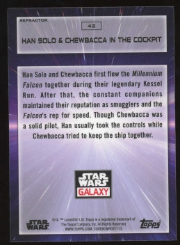 2022 Topps Star Wars Galaxy Chrome Han Solo & Chewbacca in the Cockpit Refractor