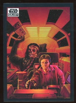 2022 Topps Star Wars Galaxy Chrome Han Solo & Chewbacca in the Cockpit Refractor