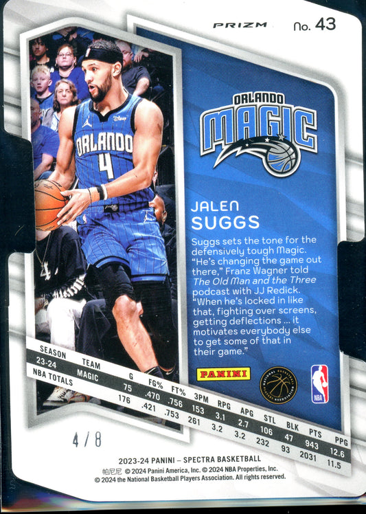2024 Panini Spectra Jalen Suggs Diecut 4/8 Orlando Magic