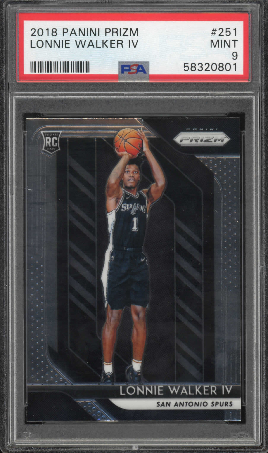 2018 PANINI PRIZM LONNIE WALKER IV #251 PSA MINT 9