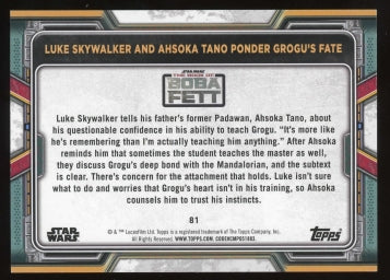 2022 Topps Star Wars Book of Boba Fett Luke Skywalker Ahsoka Tano Bronze /50 #81