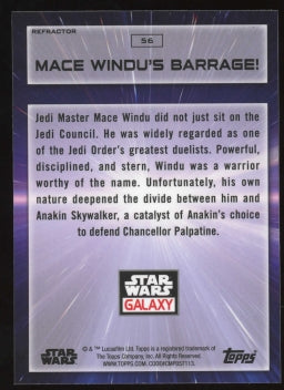 2022 Topps Chrome Star Wars Galaxy Mace Windu's Barrage! Refractor