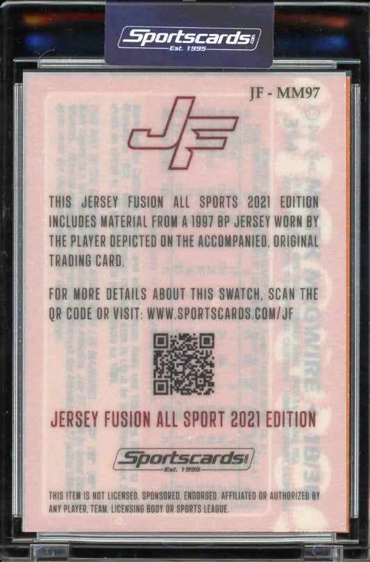 2021 Jersey Fusion Mark McGwire 1988 O -Pee-Chee