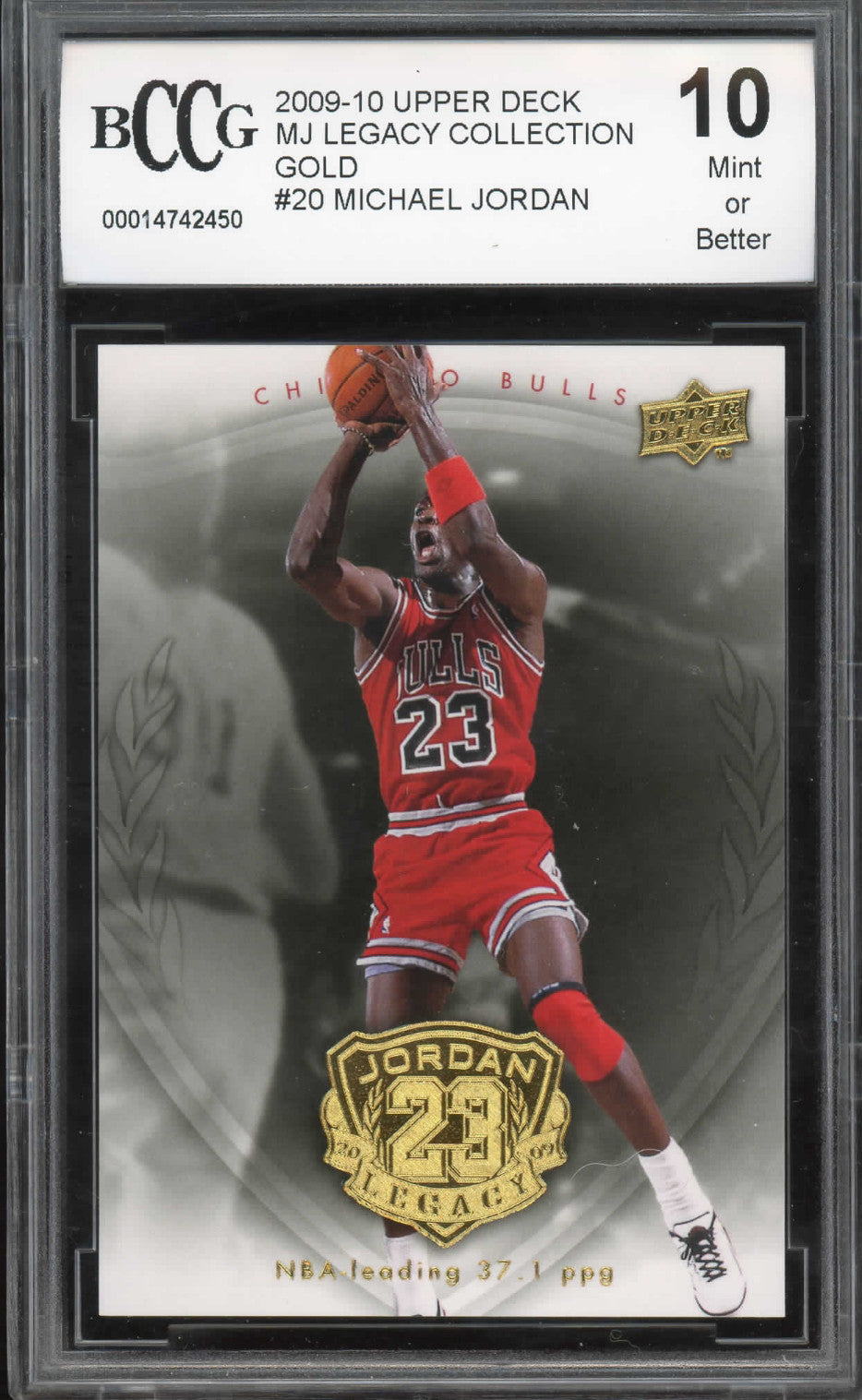 Michael Jordan 2009-10 Upper Deck MJ Legacy Collection Gold #20 BCCG 10 MINT Card