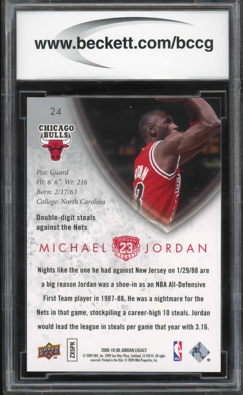 Michael Jordan 2009-10 Upper Deck MJ Legacy Collection Gold #24 BCCG 10 MINT Card