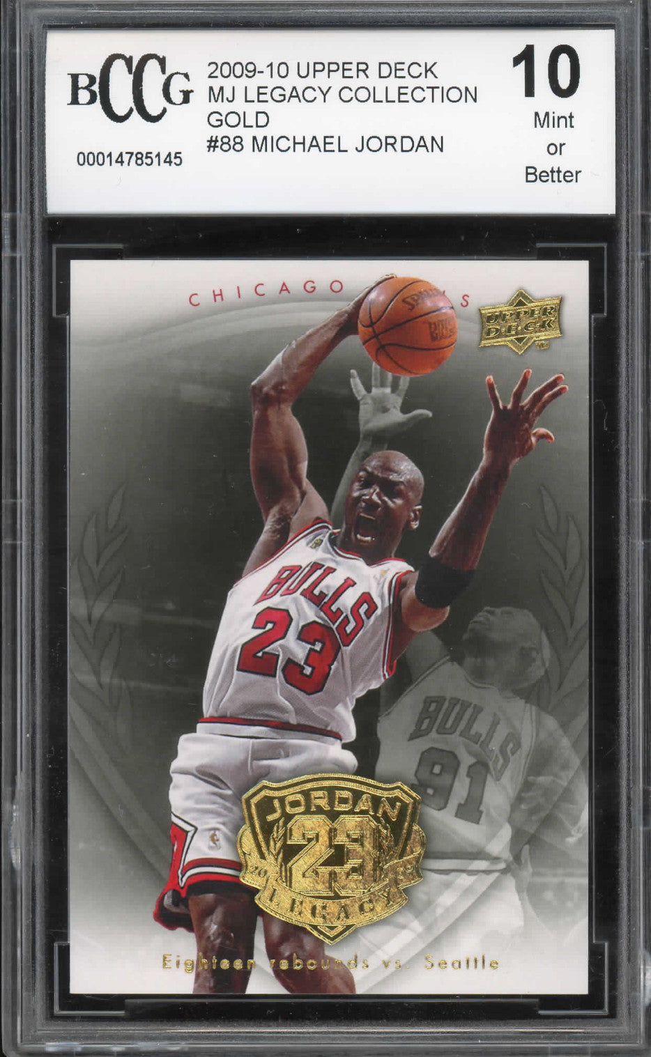 Michael Jordan 2009-10 Upper Deck MJ Legacy Collection Gold #88 BCCG 10 MINT Card