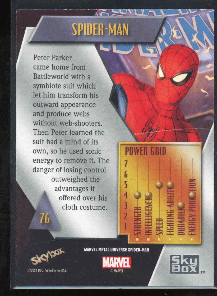 2021 Skybox Marvel Metals Universe Spiderman Base #76