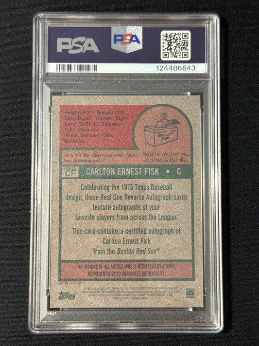 2024 Topps Heritage High Number #RROA-CF Carlton Fisk Real One Reverse Auto