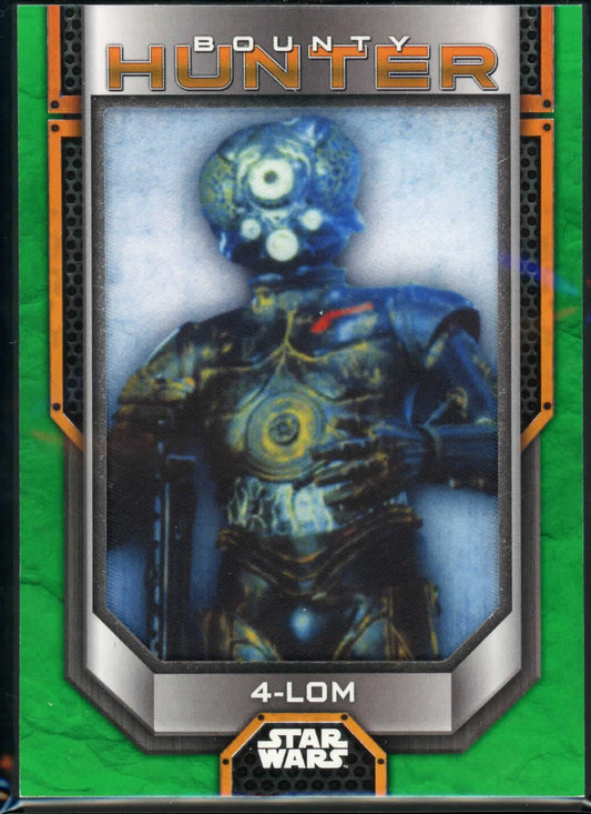 2021 Topps Star Wars Bounty Hunter 4-LOM Patch Green Parallel 57/99 PBH-4