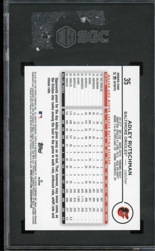 2024 TOPPS ALL-STAR GAME #35 ADLEY RUTSCHMAN SGC GEM MT 10