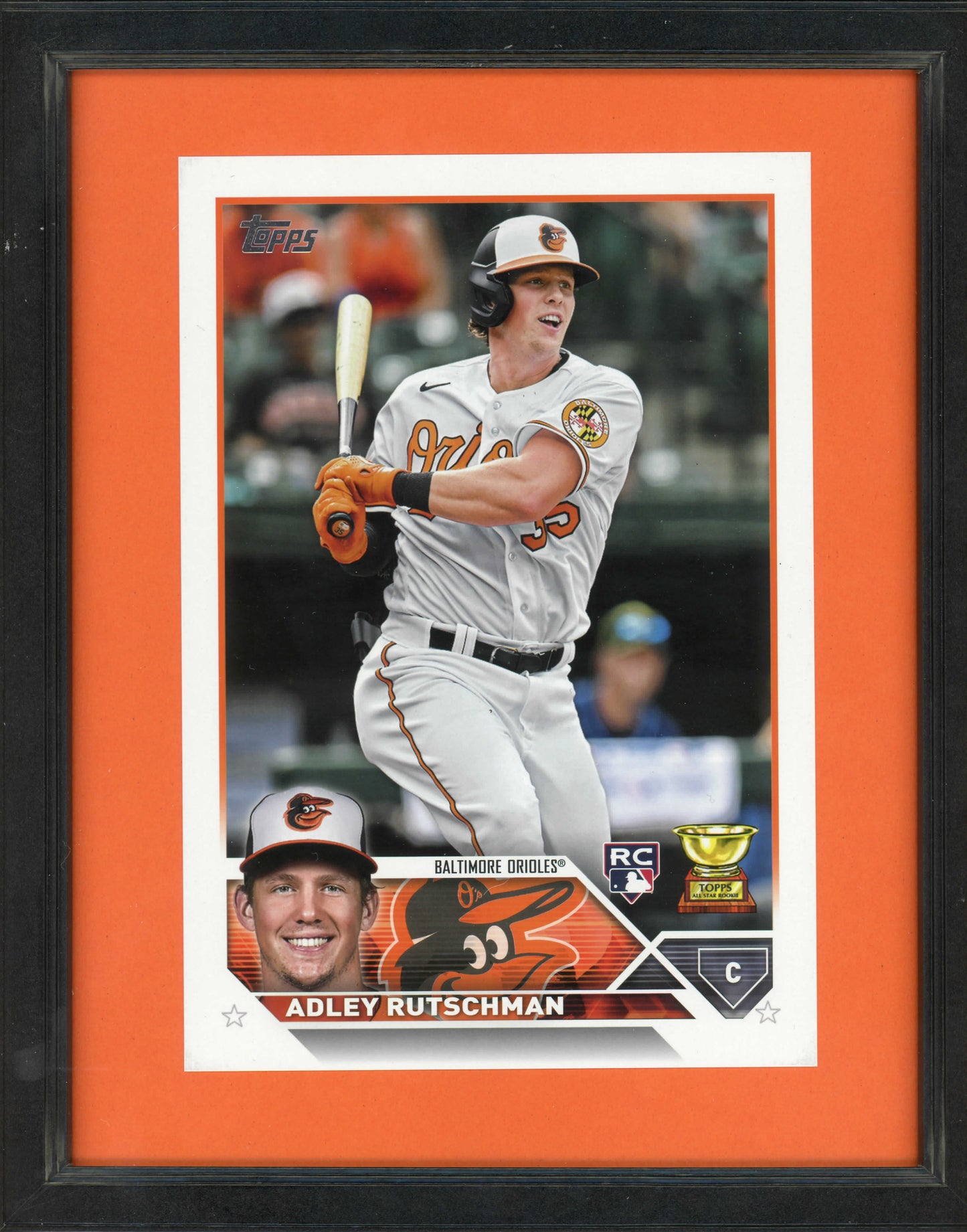 Framed Adley Rutschman  Baltimore Orioles 2023 Topps Flagship Collection SP Variation RC