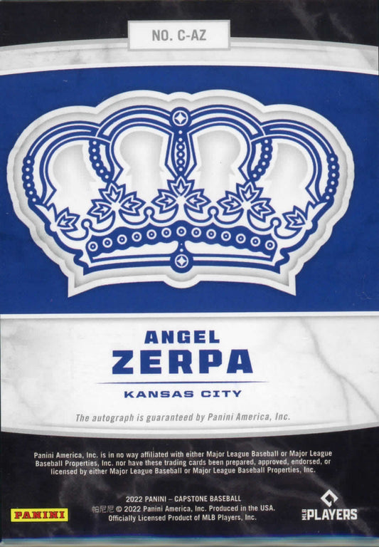 2022 Panini Capstone Angel Zerpa Auto Kansas City Royals