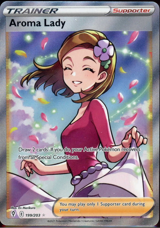 Aroma Lady 199/203 Full Art Ultra Rare Evolving Skies Pokemon TCG