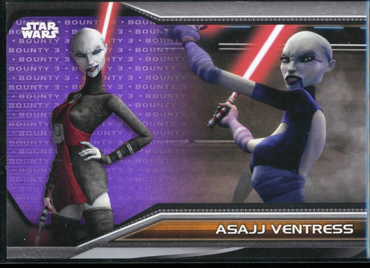 2021 Topps Star Wars Bounty Hunters #B3-47 Assaj Ventress Purple 03/35