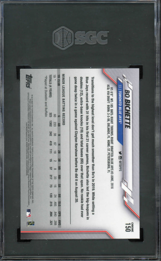 2020 TOPPS CHROME #150 BO BICHETTE SGC MT 9.5