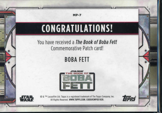2022 Topps Star Wars Book Of Boba Fett, Boba Fett Commemorative Patch MP-7