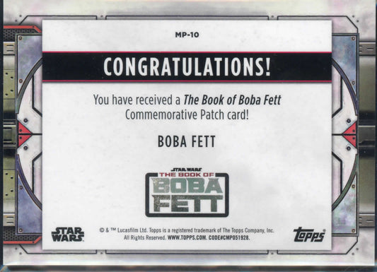 2022 Topps Star Wars The Book of Boba Fett,  Boba Fett Commemorative Patch Relic MP-10