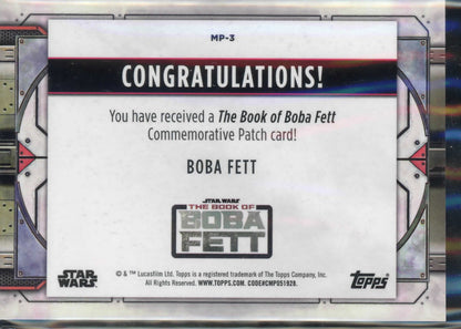 2022 Topps Star Wars The Book of Boba Fett,  Boba Fett Commemorative Patch Relic MP-3