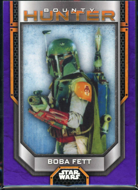 2021 Topps Star Wars Bounty Hunter Boba Fett Patch Purple Parallel 20/50 PBH-BF
