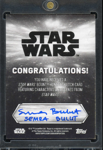 2021 Topps Star Wars Bounty Hunter Sketch Card Caleb Dume, Artist Semra Bulut
