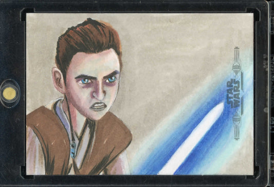 2021 Topps Star Wars Bounty Hunter Sketch Card Caleb Dume, Artist Semra Bulut