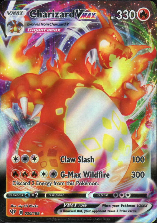 Charizard VMAX 020/189 Holo Rare Pokémon TCG Darkness Ablaze