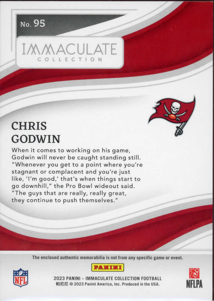 2023 Panini Immaculate Chris Godwin 2 color patch 13/23