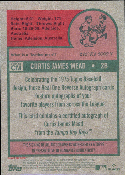 2024 Topps Heritage High Number Curtis Mead 1975 Reverse Real Ones Auto #RROA-CM