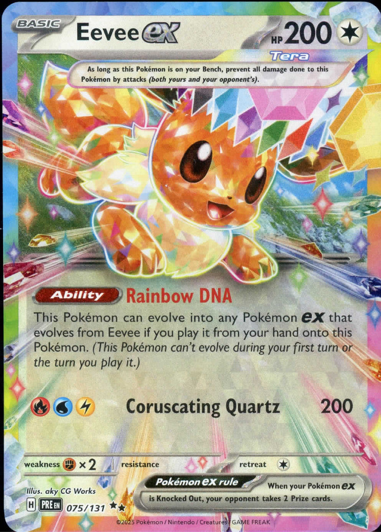 Eevee Ex 075/131 Prismatic Evolutions English Pokemon Card