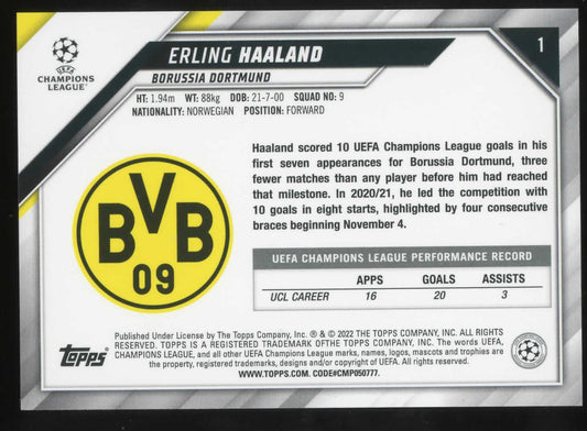 2021-22 Topps UEFA Champions League Erling Haaland