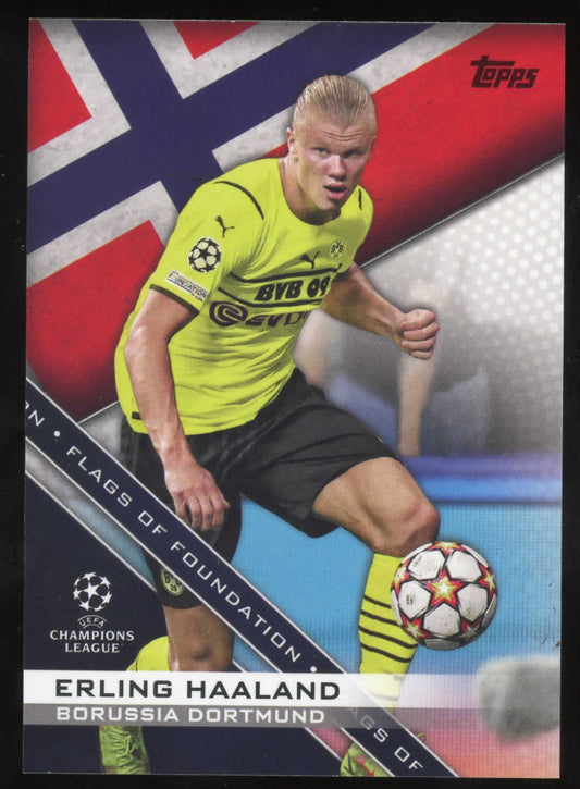 2021-22 Topps UEFA Champions League Flags of Foundation Erling Haaland