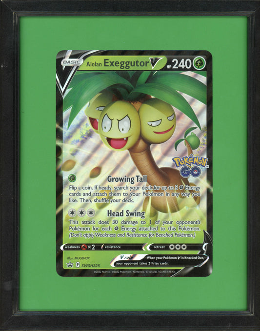 Framed Alolan Exeggutor V 2021 Pokemon Oversized Card Black Star Promo
