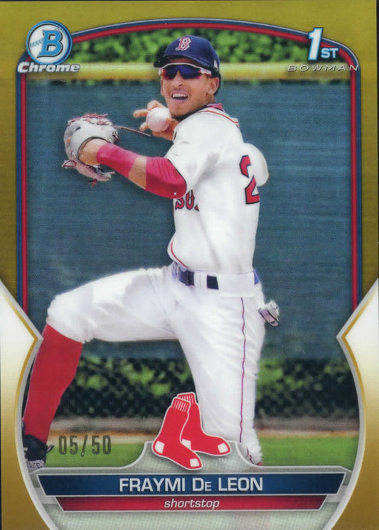 2023 Bowman Fraymi De Leon Bowman 1st Gold Parallel Boston Red Sox /50