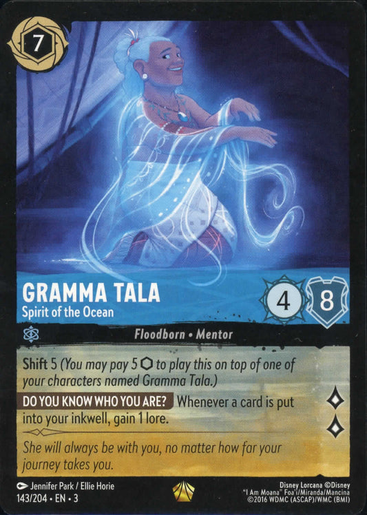 Disney Lorcana Into the Inklands Gramma Tala Spirit of the Ocean 143/204