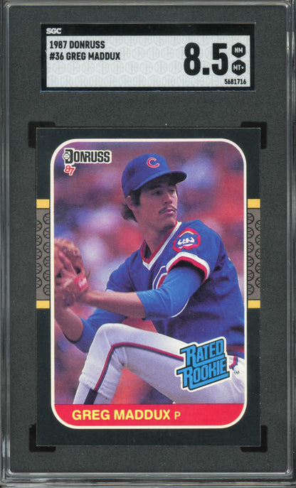 1987 DONRUSS #36 GREG MADDUX SGC NEAR MINT 8.5
