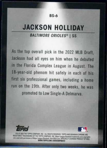2023 Bowman Chrome Jackson Holliday Spotlight Baltimore Orioles