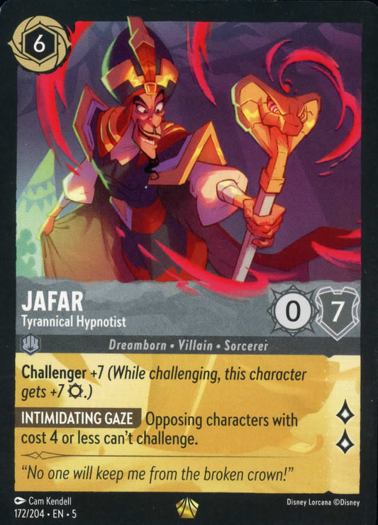 Disney Lorcana, Jafar , Tyrannical Hypnotist 172/204 FOIL - Shimmering Skies