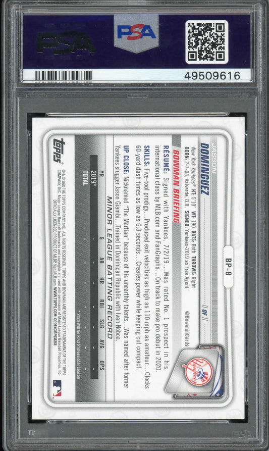 2022 Bowman Jasson Dominguez PSA GEM MT 10