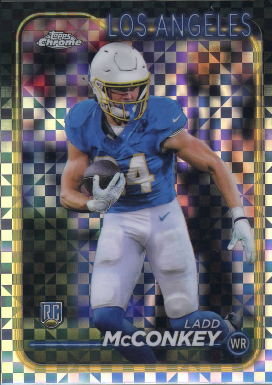 2024 Topps Chrome Football Ladd McConkey X-Fractor RC #212