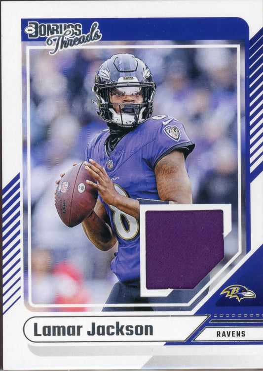 2024 Panini Donruss Threads Lamar Jackson DTH-LJA player worn patch