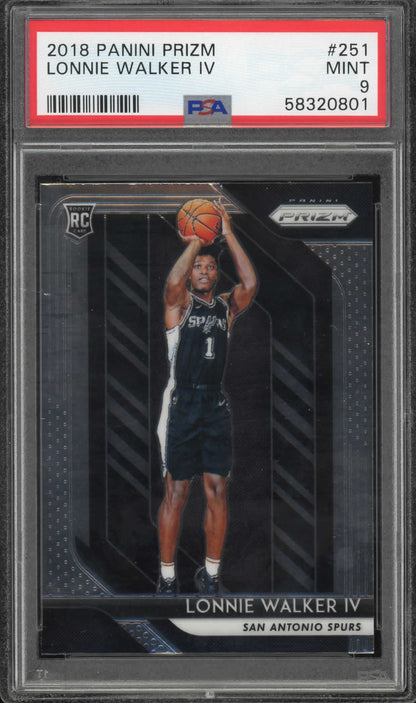 2018 PANINI PRIZM LONNIE WALKER IV #251 PSA MINT 9