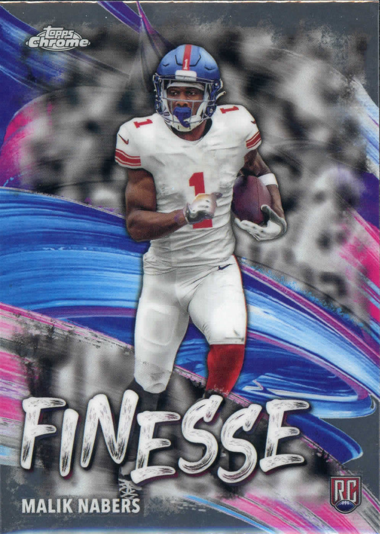 2024 Topps Chrome Football Malik Nabers Finesse RC