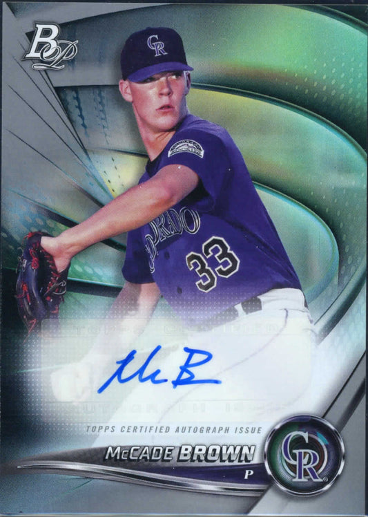2022 Bowman Platinum Baseball McCade Brown Auto Colorado Rockies